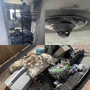 live fire in childs bedroom