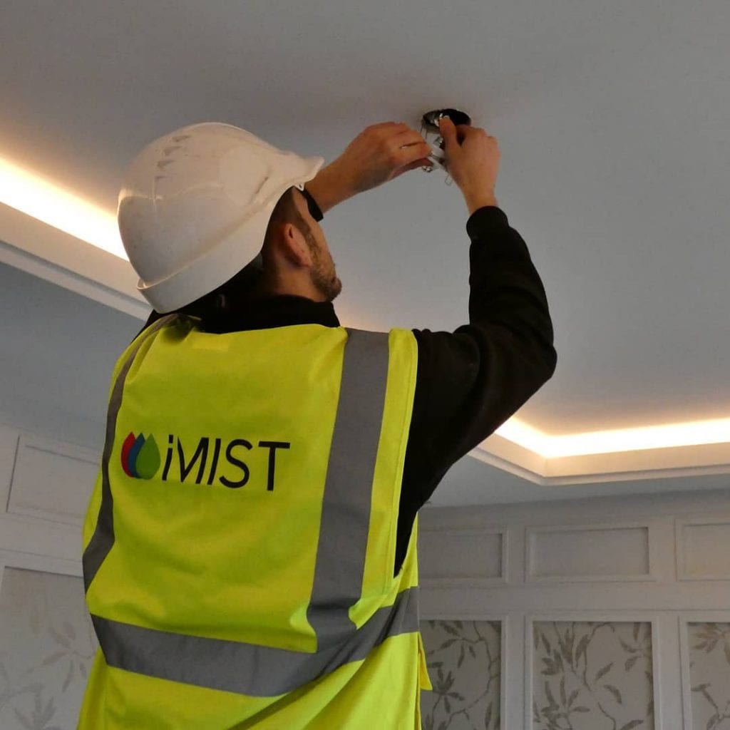 iMist installer installing iMist nozzles in a domestic house